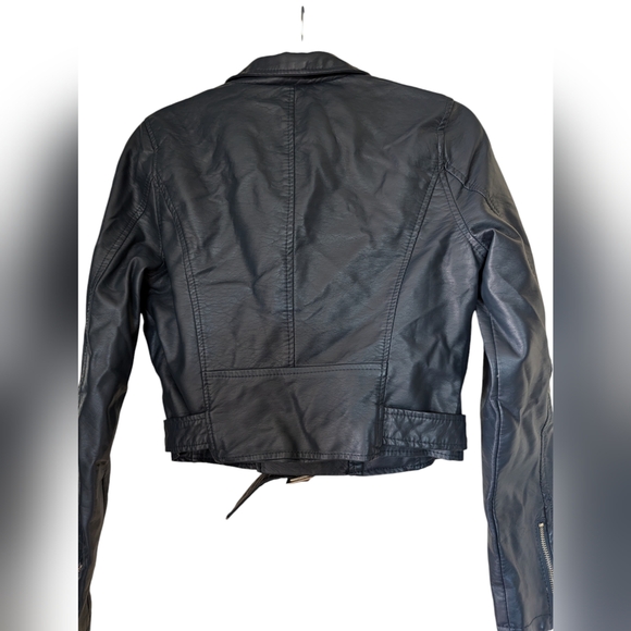 Ashley Outerwear by 26 International Vegan Motorcycle Jacket - Navy M - Picture 2 of 5